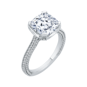 Semi-Mount Cushion Diamond Engagement Ring Carizza Boutique QRU0044K-40W