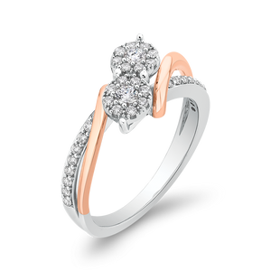 Two Tone Gold Two Stone Diamond Fashion Ring Luminous RF0997T-42WP