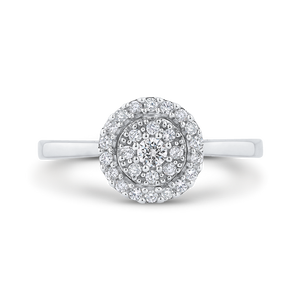 Plain Shank Diamond Halo Fashion Ring Luminous RF1010T-42W