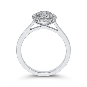 Plain Shank Diamond Halo Fashion Ring Luminous RF1010T-42W