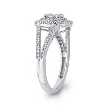 Load image into Gallery viewer, Round White Diamond Double Halo Fashion Ring Luminous RF1036T-42W
