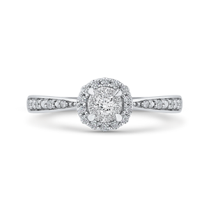 Round Diamond Double Halo Fashion Ring Luminous RF1037T-42W