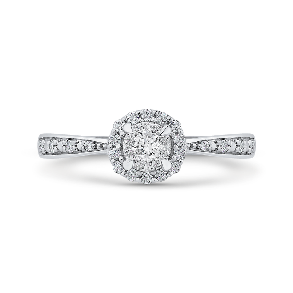 Round Diamond Double Halo Fashion Ring Luminous RF1037T-42W