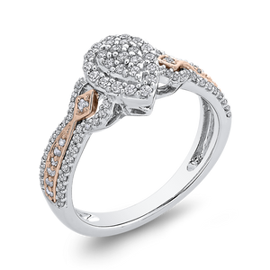 Pear Diamond Two-Tone Gold Fashion Ring Luminous RF1038T-42WP