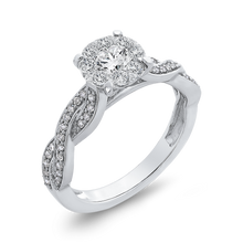 Load image into Gallery viewer, Criss-Cross Shank White Diamond Halo Fashion Ring Luminous RF1040T-42W
