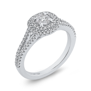 Round Diamond Double Halo Fashion Ring Luminous RF1046T-42W