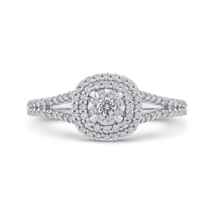 Round Diamond Double Halo Fashion Ring Luminous RF1046T-42W