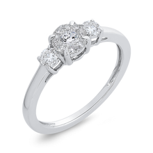 Load image into Gallery viewer, White Gold Three Stone Fashion Ring Luminous RF1061T-42W
