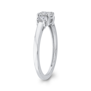 White Gold Three Stone Fashion Ring Luminous RF1061T-42W