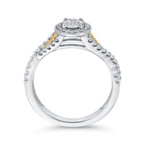 Split Shank Oval White Diamond Fashion Ring Luminous RF1066T-42WY