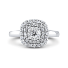 Load image into Gallery viewer, White Diamond Double Halo Cluster Fashion Ring Luminous RF1068T-42W
