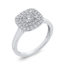 Load image into Gallery viewer, White Diamond Double Halo Cluster Fashion Ring Luminous RF1068T-42W
