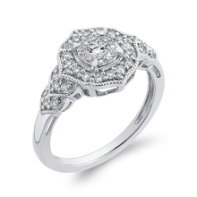 Load image into Gallery viewer, White Diamond Floral Halo Fashion Ring Luminous RF1071T-42W
