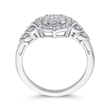Load image into Gallery viewer, White Diamond Floral Halo Fashion Ring Luminous RF1071T-42W
