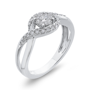 Crossover Shank White Diamond Fashion Ring Luminous RF1080T-42W