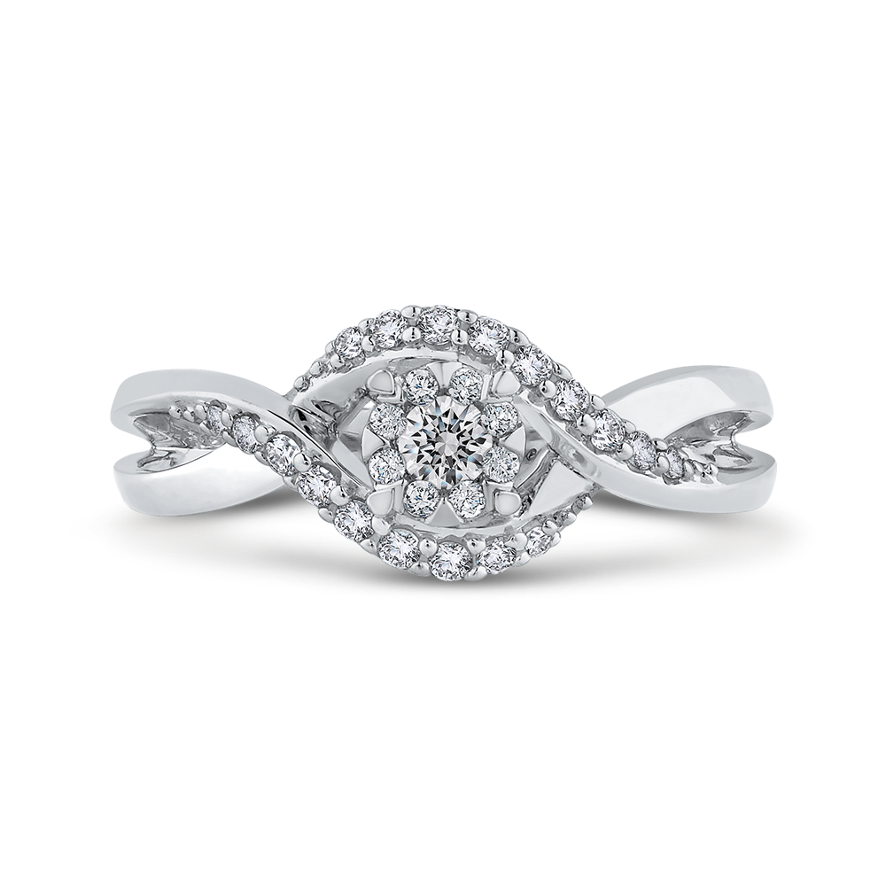 Crossover Shank White Diamond Fashion Ring Luminous RF1080T-42W