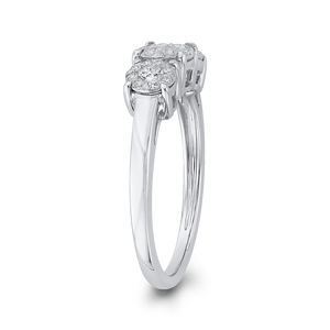White Diamond Three Stone Fashion Ring Luminous RF1081T-42W