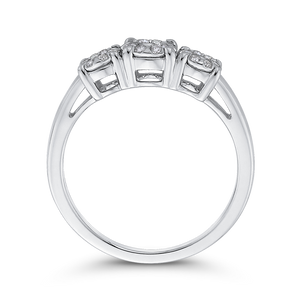 White Diamond Three Stone Fashion Ring Luminous RF1081T-42W