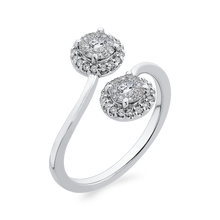 Load image into Gallery viewer, Round Halo Diamond Bypass Fashion Ring Luminous RF1082T-04W
