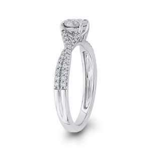 Split Shank Round White Diamond Fashion Ring Luminous RF1087T-42W