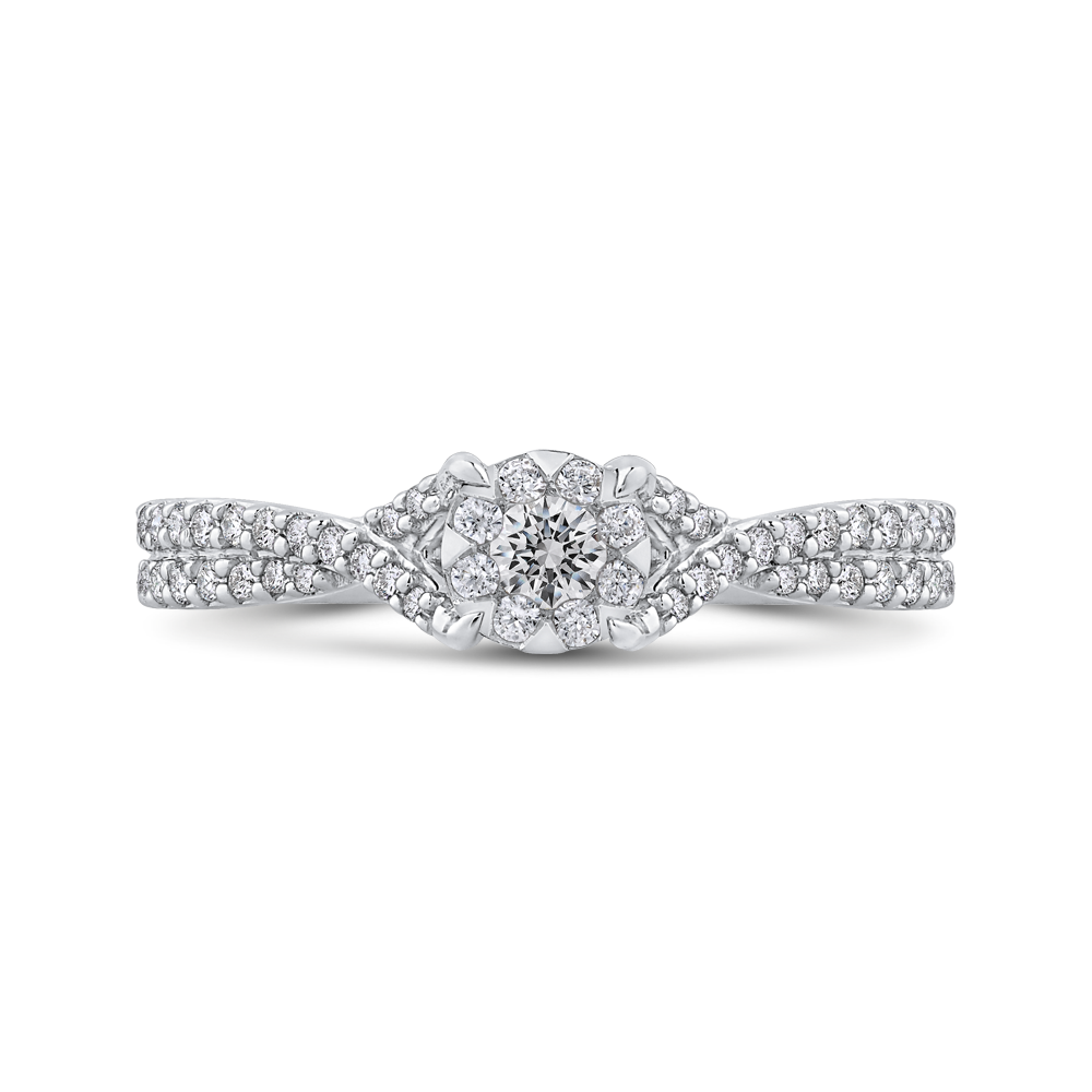 Split Shank Round White Diamond Fashion Ring Luminous RF1087T-42W