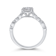 Load image into Gallery viewer, 10K White Gold Fashion Halo Ring Luminous RF1089T-42W
