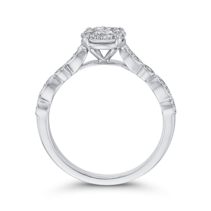10K White Gold Fashion Halo Ring Luminous RF1089T-42W