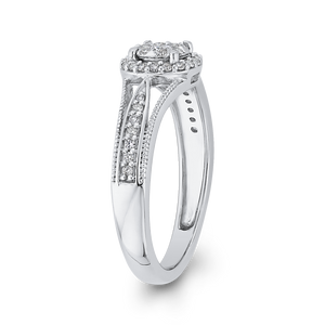 Round Diamond Double Halo Fashion Ring Luminous RF1090T-42W