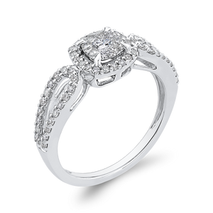 Split Shank Round White Diamond Fashion Ring Luminous RF1092T-42W