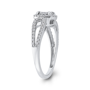 Split Shank Round White Diamond Fashion Ring Luminous RF1092T-42W