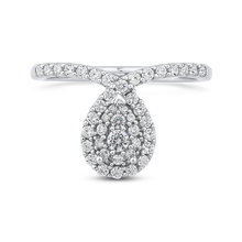 Load image into Gallery viewer, White Round Diamond Double Halo Fashion Ring Luminous RF1125T-04W
