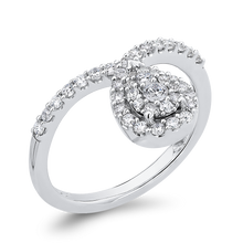 Load image into Gallery viewer, White Round Diamond Double Halo Fashion Ring Luminous RF1125T-04W
