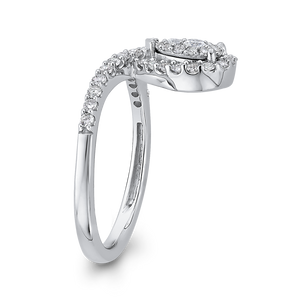 White Round Diamond Double Halo Fashion Ring Luminous RF1125T-04W