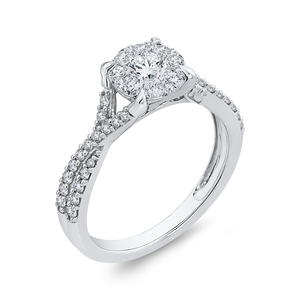 Round Diamond Promise Halo Fashion Ring Luminous RF1131T-42W