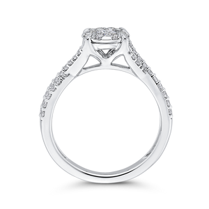 Round Diamond Promise Halo Fashion Ring Luminous RF1131T-42W