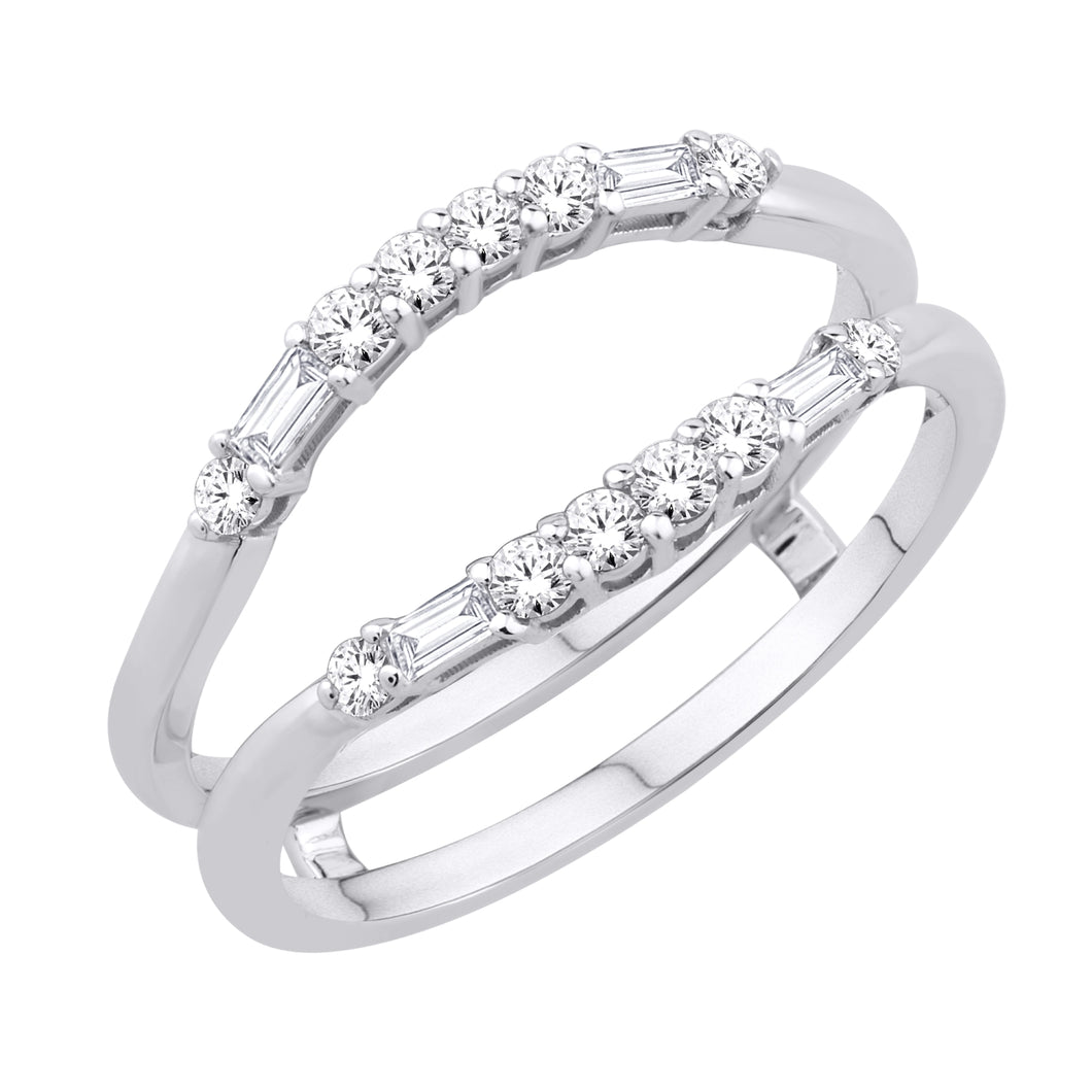 14kt White Gold 0.33 Carat Weight Solitaire Ring Guard Enhancer