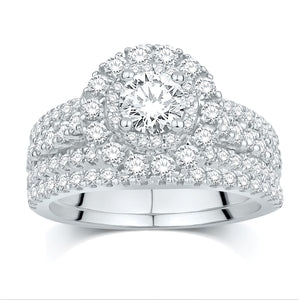 14kt White Gold 2.00 Carat Weight Certified Uno Bridal Ring