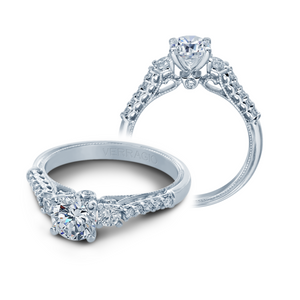 14k White Gold Verragio Renaissance 905R6 Three Stone Diamond Engagement Ring