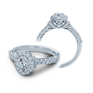 Verragio 14K White Gold Oval Center Diamond Engagement Ring Renaissance V-908-OV7X5