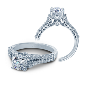 Verragio Classic V-910 R7 14k White Gold Split Shank Diamond Engagement Ring