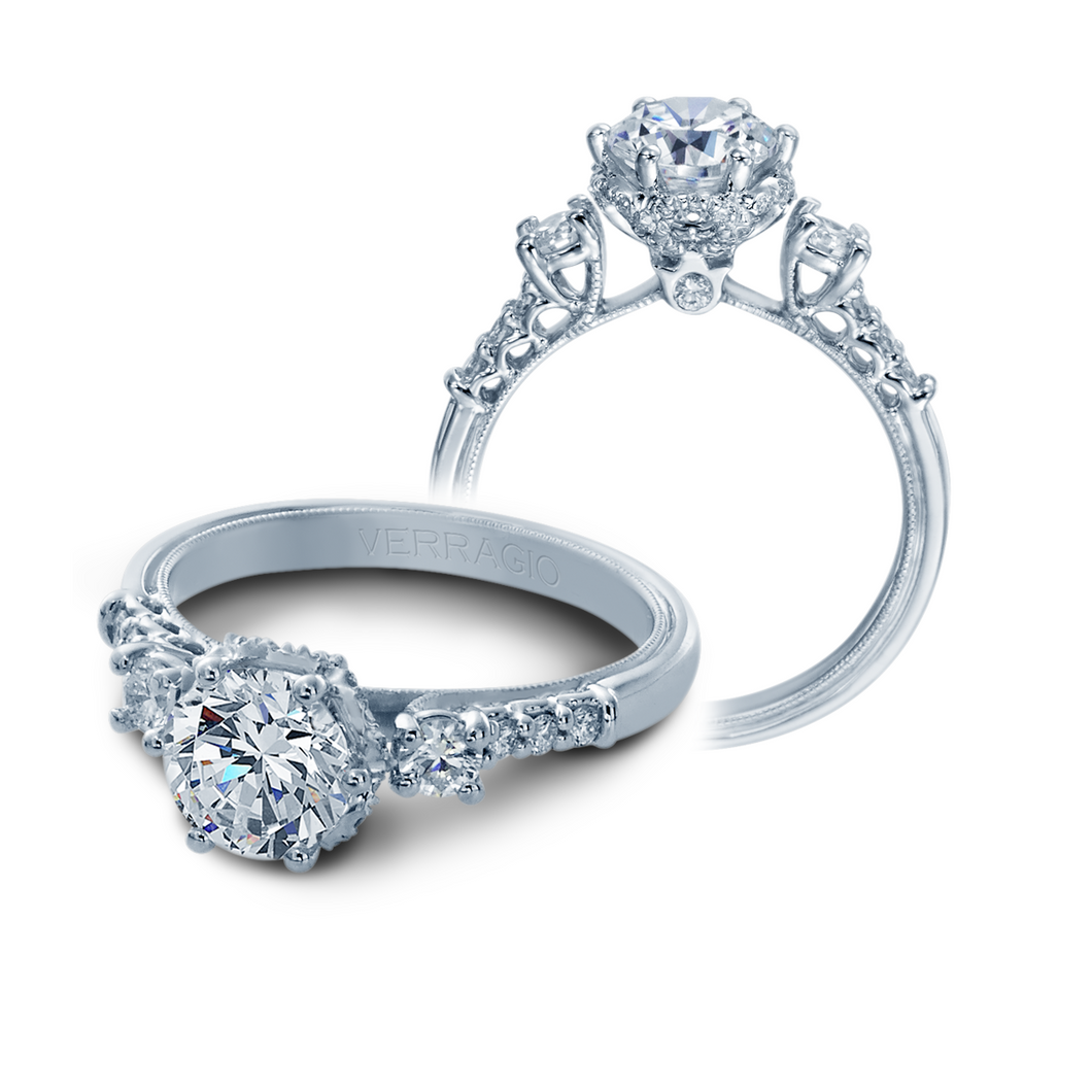 Verragio Classic V-912 RD 7 Three Stone Diamond Engagement Ring
