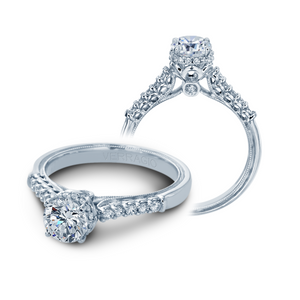 Verragio Classic Round Solitaire Side-Diamonds 0.30CTW Engagement Ring V-916-R6