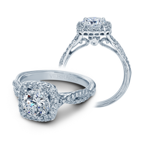 Verragio Twist Shank Halo Diamond Engagement Ring V-918-CU7