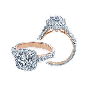 Verragio Classic 14K White & Rose Gold Engagement Ring V-926-CU7-2T
