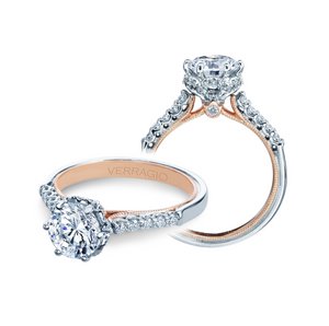 Verragio Classic 14K White & Rose Gold Engagement Ring V-938-R7-2T