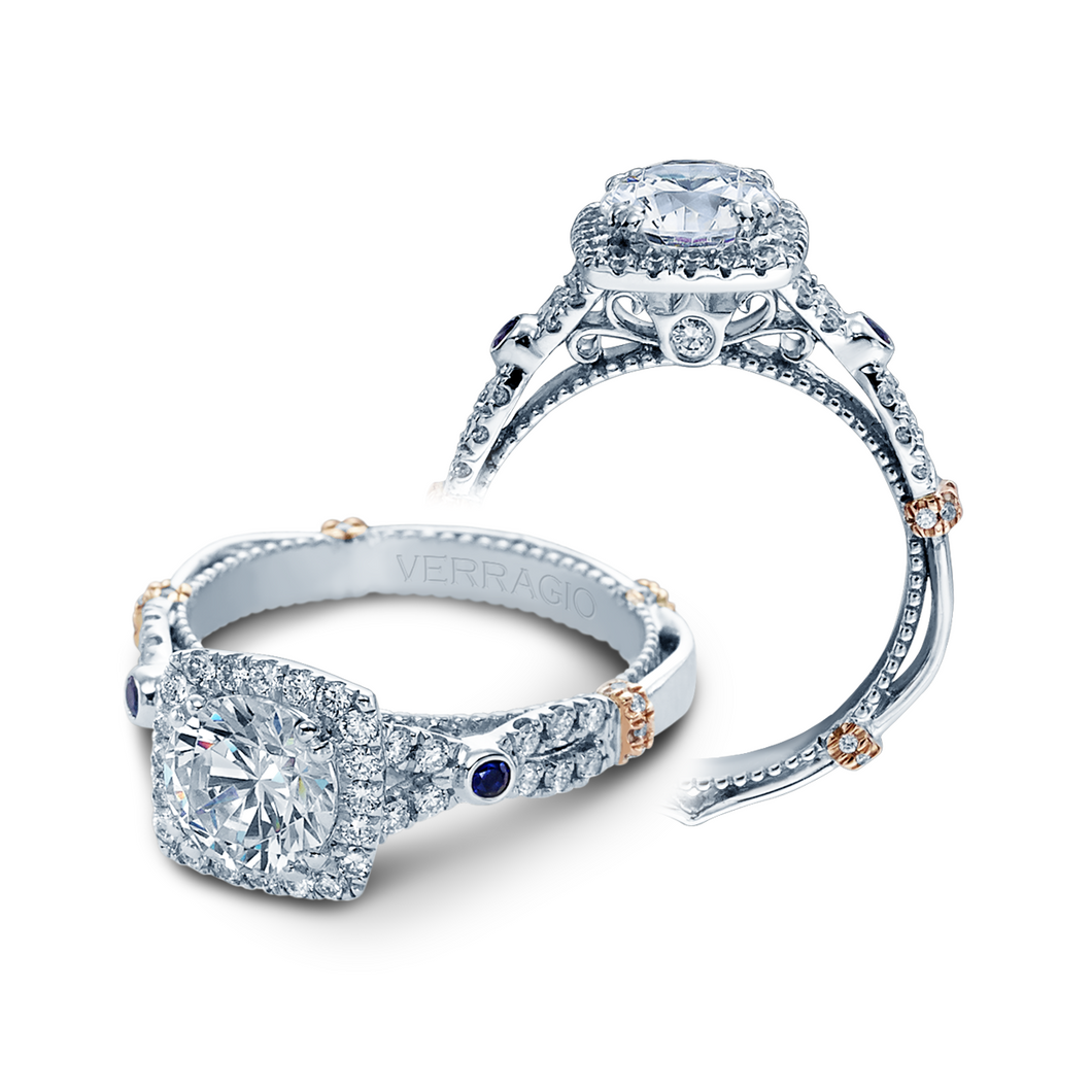 Verragio 14k White Gold Parisian Halo Engagement Ring CL-DL-109CU