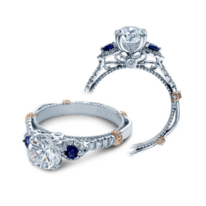 Platinum Verragio Parisian CL-DL-129R Twisted Sapphire 3 Stone Engagement Ring