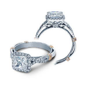 14k White Gold Verragio Parisian DL-106P Twisted Princess Diamond Engagement Ring