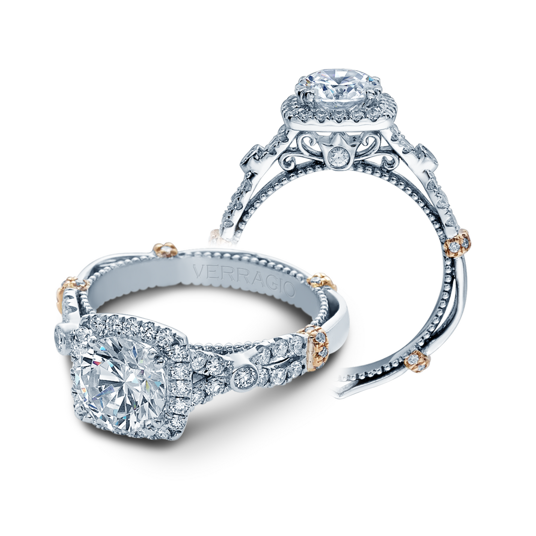 Verragio Parisian DL-109CU 14K White & Rose Gold Accent Engagement Ring