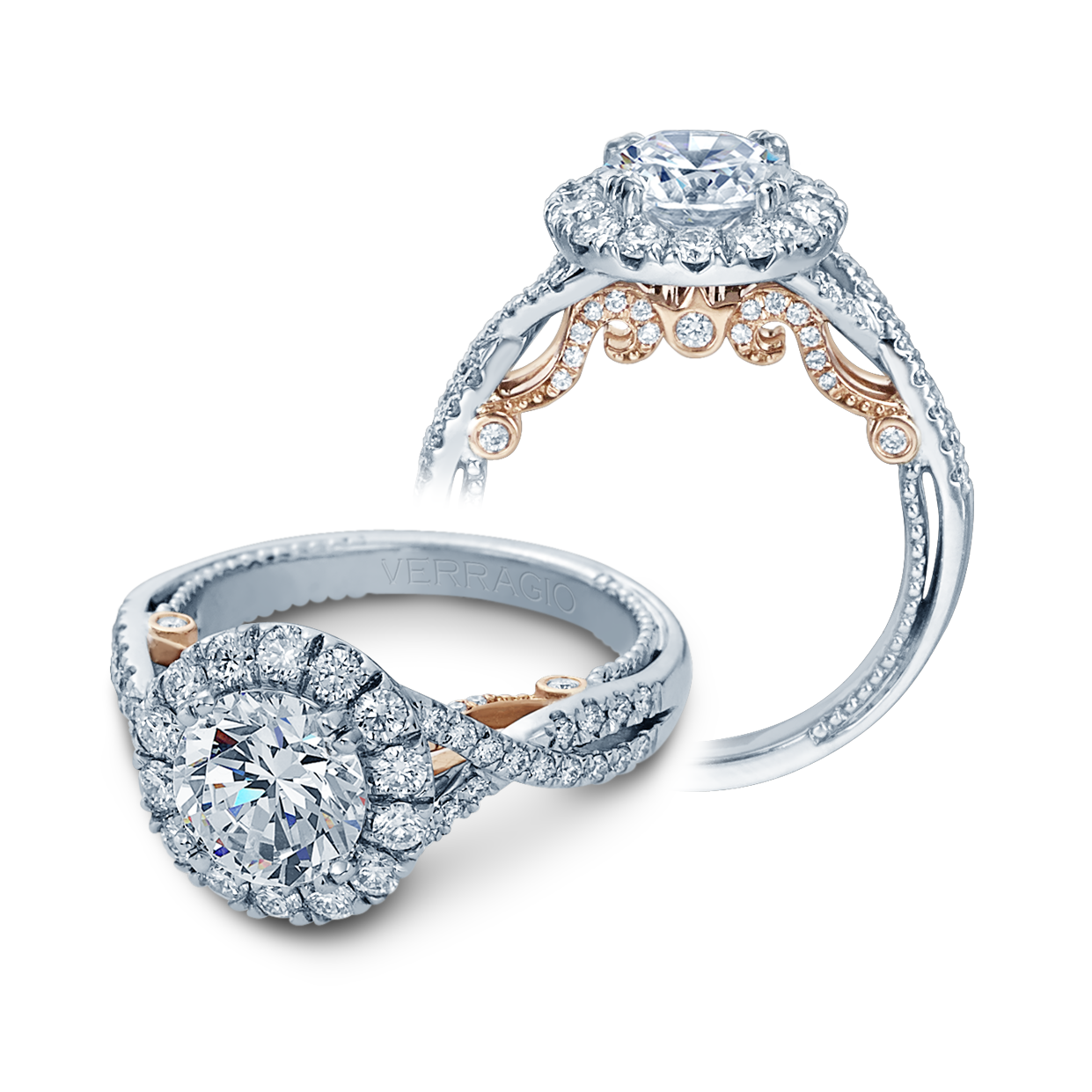 Verragio Verragio Renaissance Two-Tone Solitaire Diamond Engagement Ring  V-973-R - Emerald Lady Jewelry